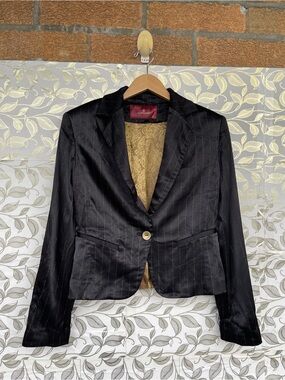 Jus de Pommes Gold Thread Satin Statement Blazer Gothic Romance Jacket 40/S